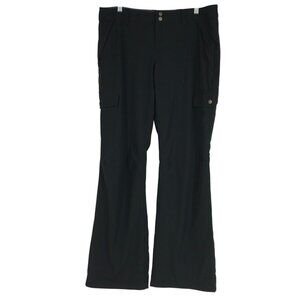 EDDIE BAUER - WOMEN'S 10- BLACK TRAVEX FLEECE LINED CARGO POCKET PANTS